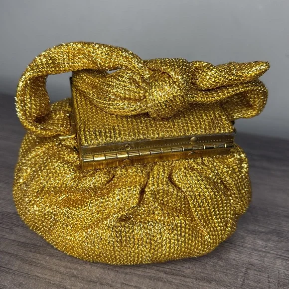 Antique Gold Mesh Evening Bag - Picture 4 of 7